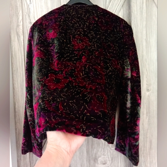 Principles Floral Velvet Short Jacket 14 - Picture 4 of 7